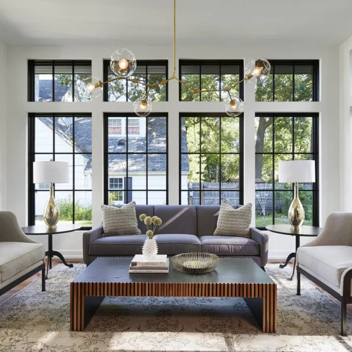 Modern Sputnik Pendant Lamp with Glass Bubble Accents - BubbleDrop