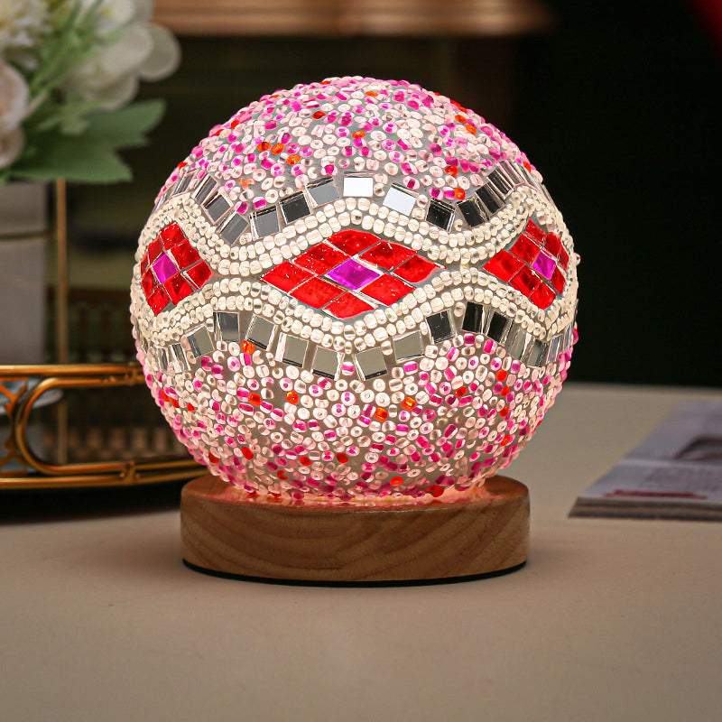 dimmable led glass mosaic table lamp for a bohemian vibe glasstable