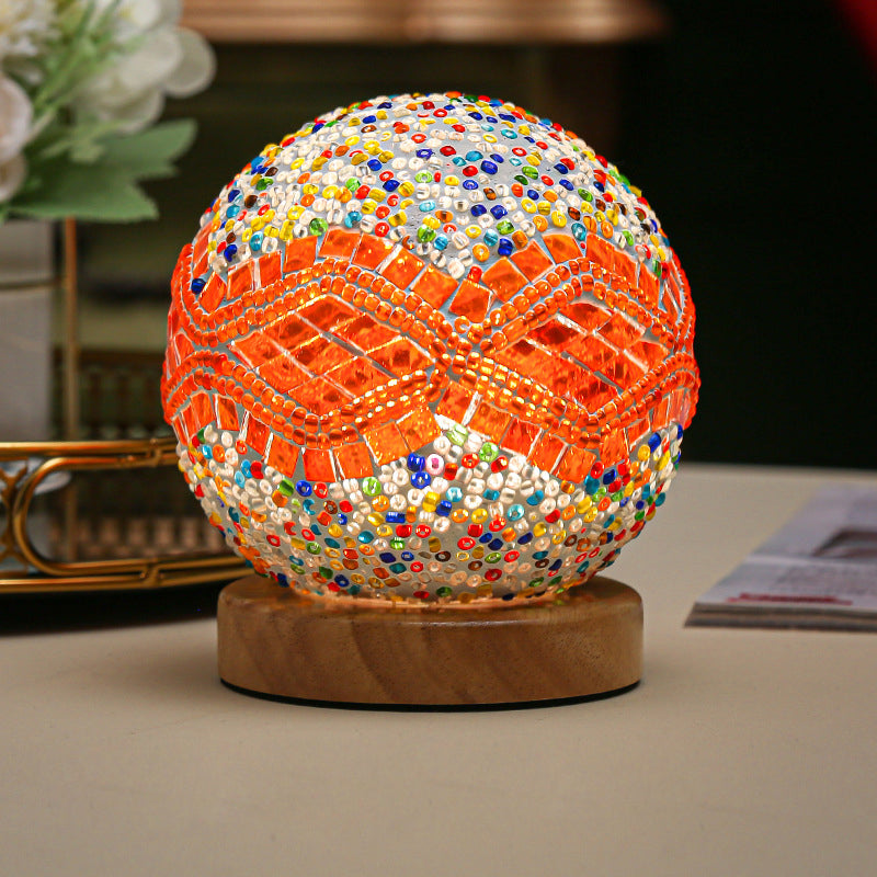 dimmable led glass mosaic table lamp for a bohemian vibe glasstable