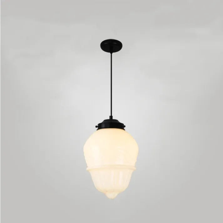 Chic Geometric Pendant Light in Frosted Glass - GeoDrop