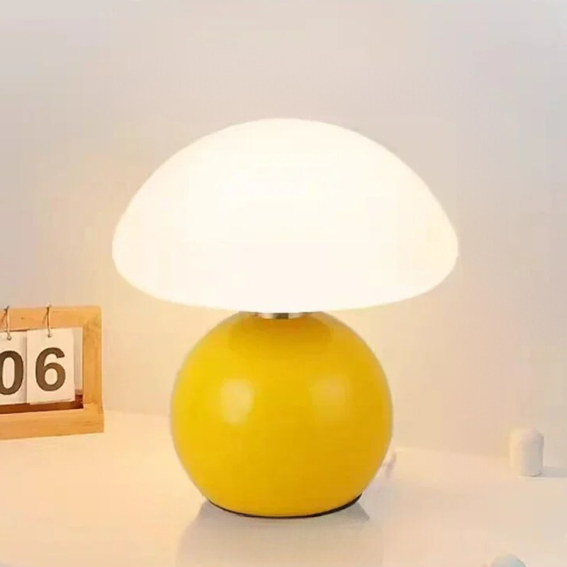 Cream Ceramic Mushroom Lamp for a Cozy Atmosphere - MushTable