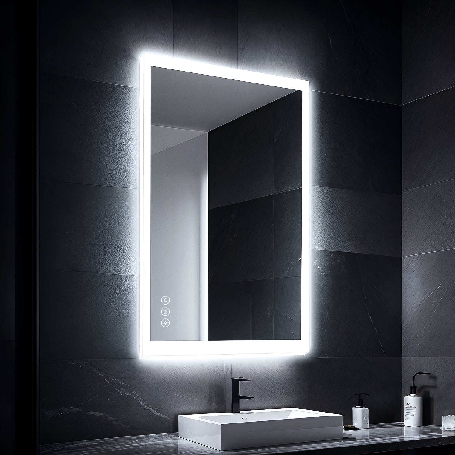 102 x 81 cm Dimmable Memory Touch Bathroom Vanity Mirror with Light