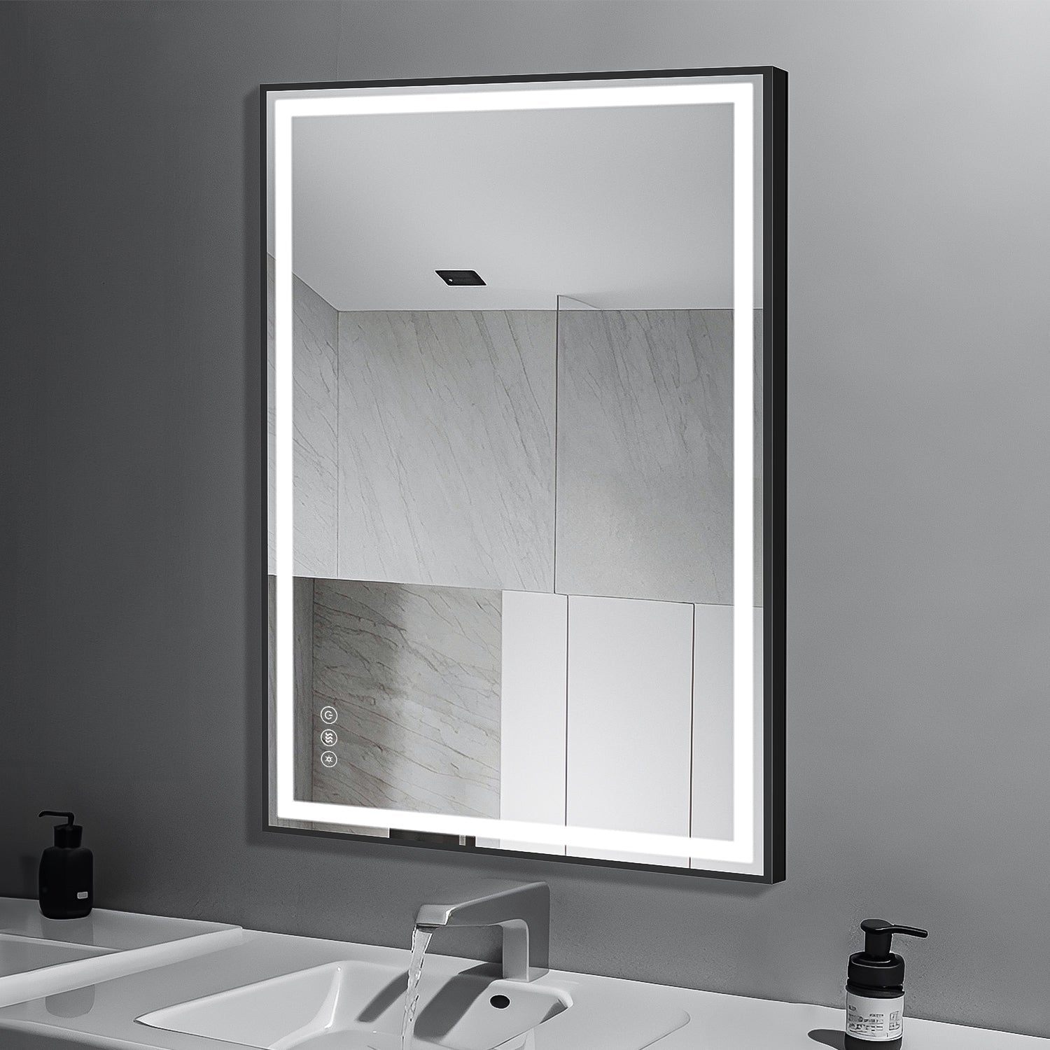 91.5 x 91.5 cm Touch Dimmable Anti-Fog Bathroom Vanity Mirror with Memory