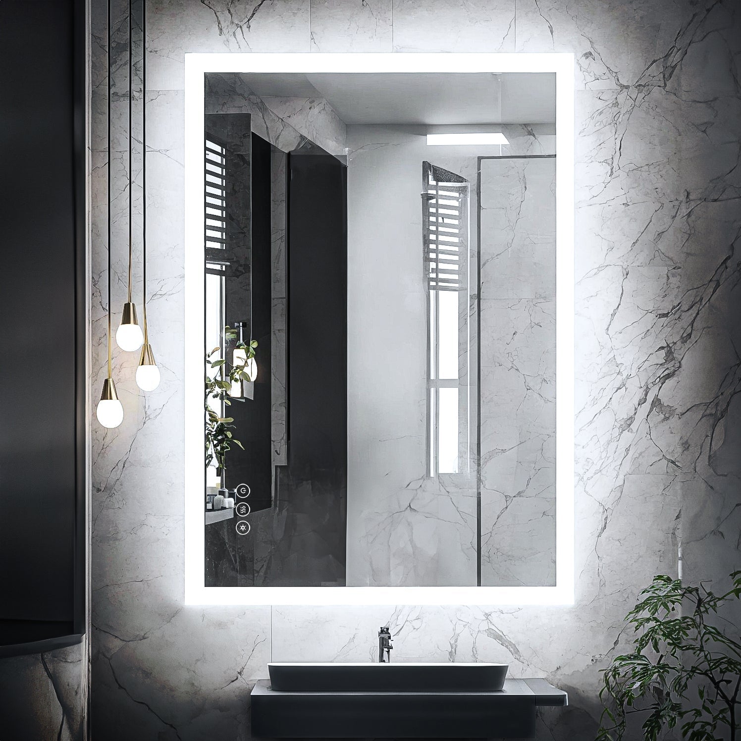 102 x 81 cm Dimmable Memory Touch Bathroom Vanity Mirror with Light
