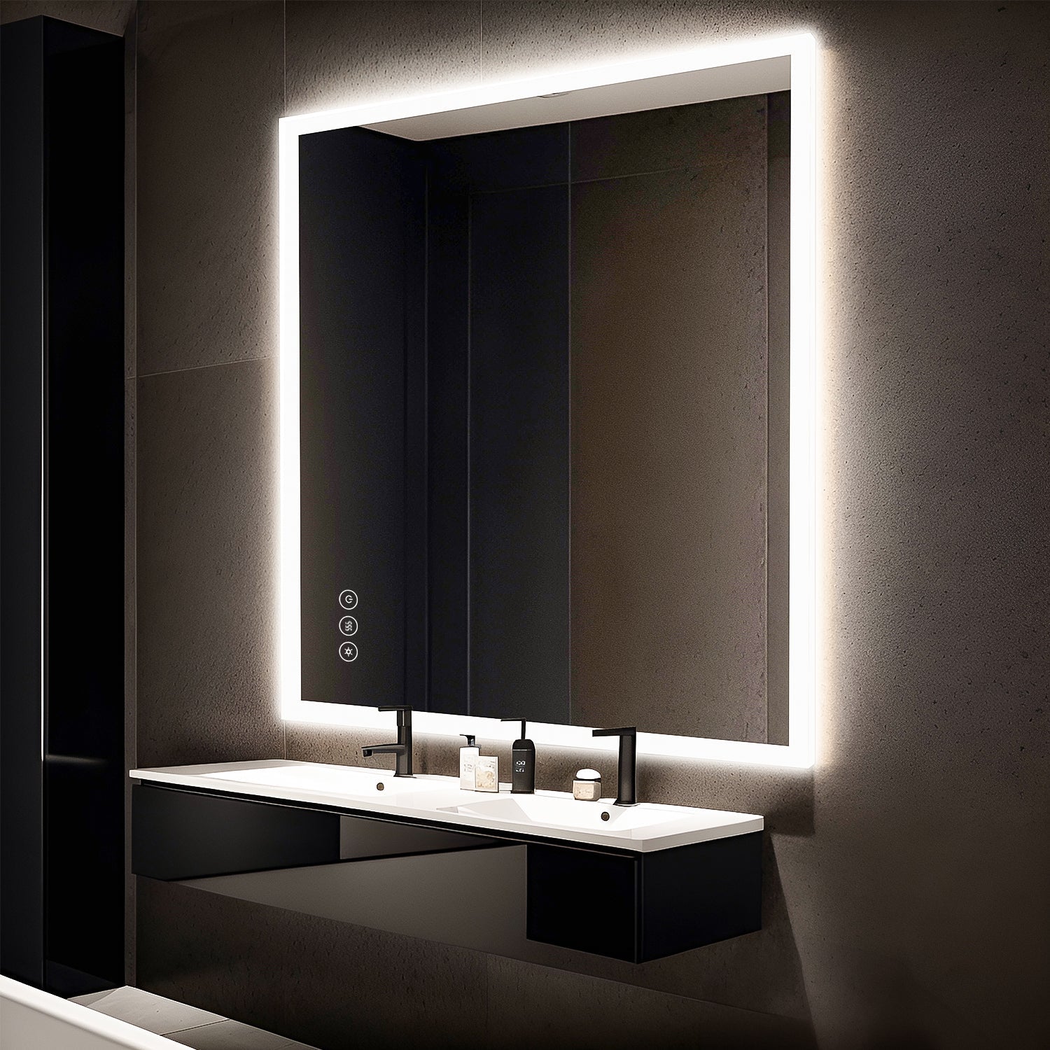 102 x 81 cm Dimmable Memory Touch Bathroom Vanity Mirror with Light
