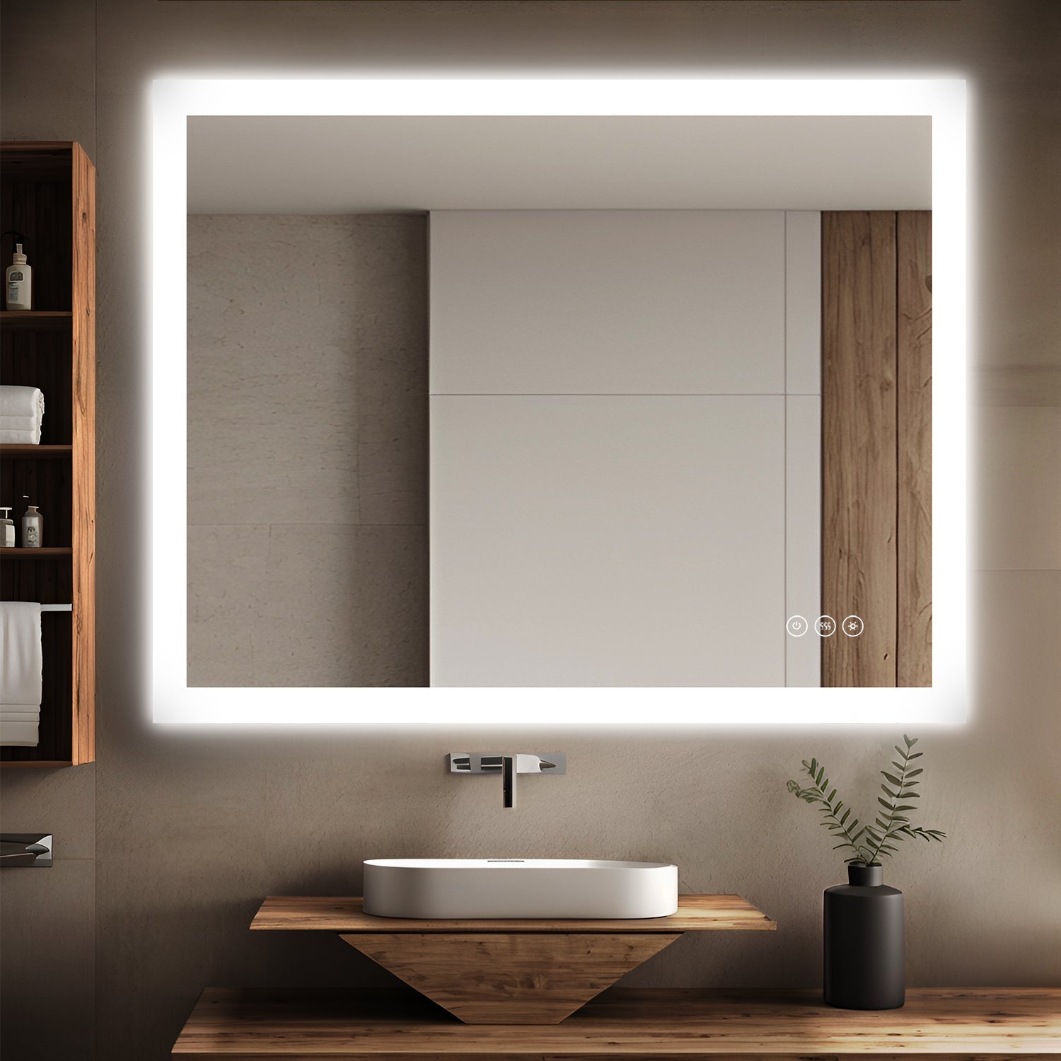 102 x 81 cm Dimmable Memory Touch Bathroom Vanity Mirror with Light