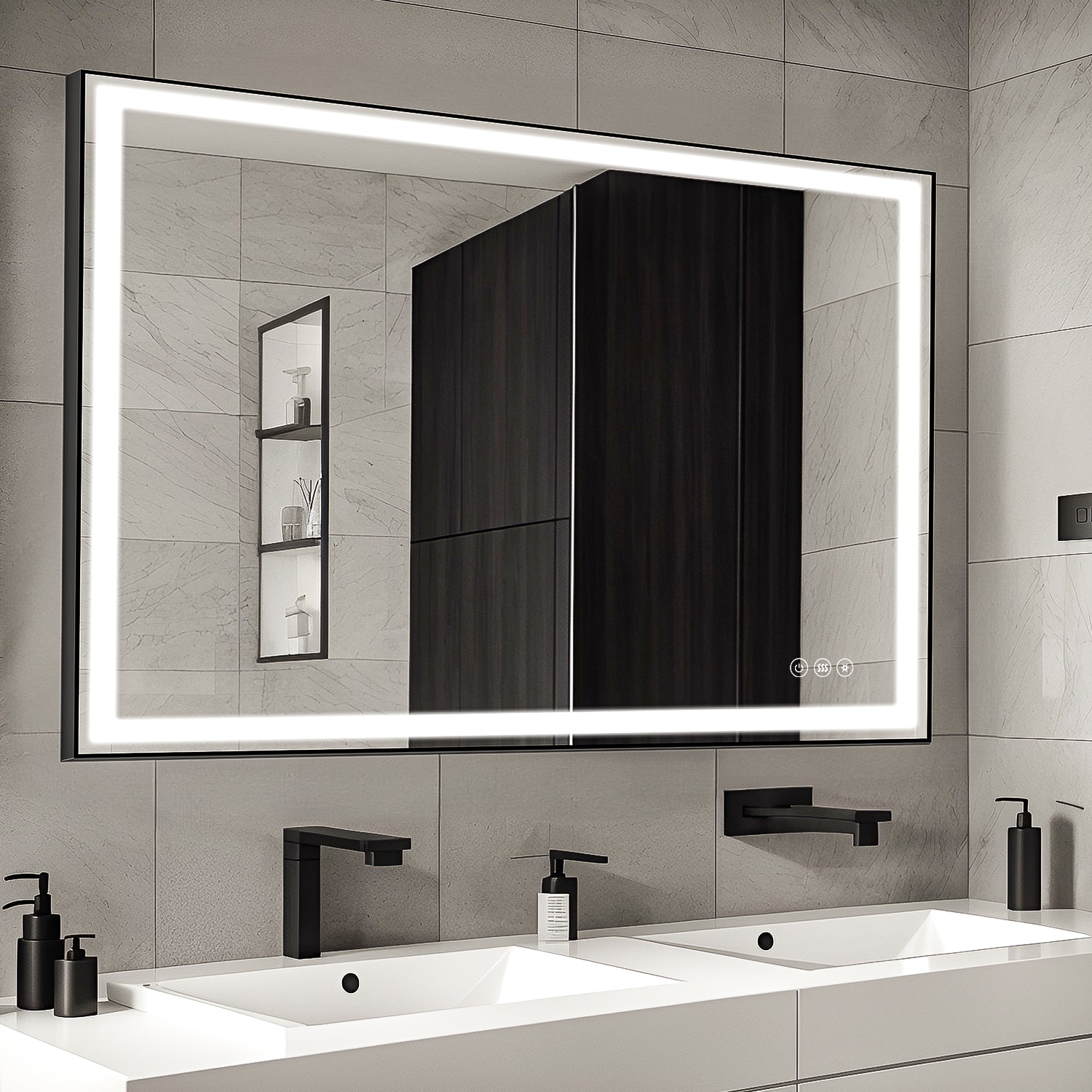 91.5 x 91.5 cm Touch Dimmable Anti-Fog Bathroom Vanity Mirror with Memory