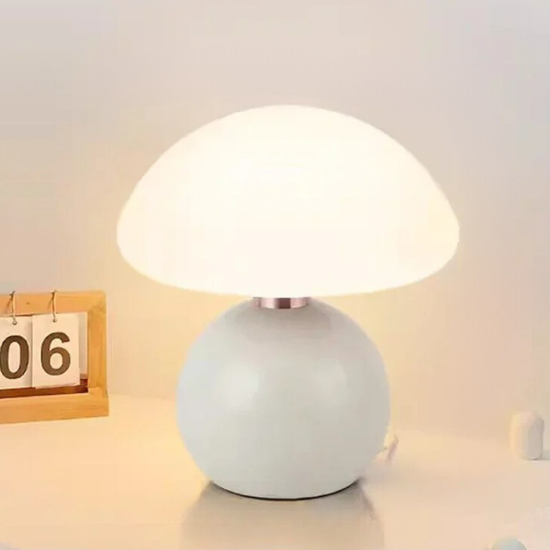 Cream Ceramic Mushroom Lamp for a Cozy Atmosphere - MushTable