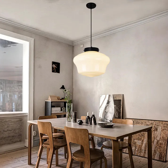 Chic Geometric Pendant Lamp in Matte Glass - GeoDrop