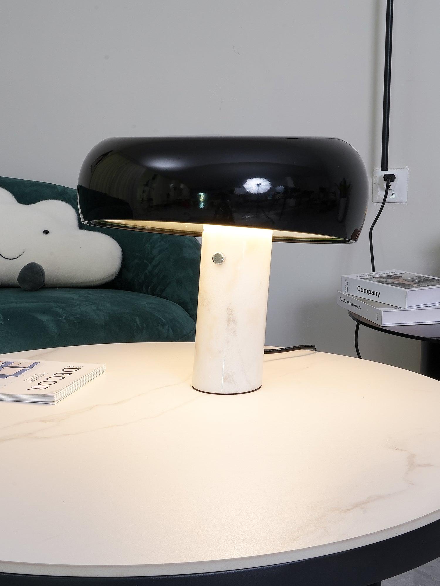 Elegant Marble Table Lamp with Warm LED Glow - MarbleTable