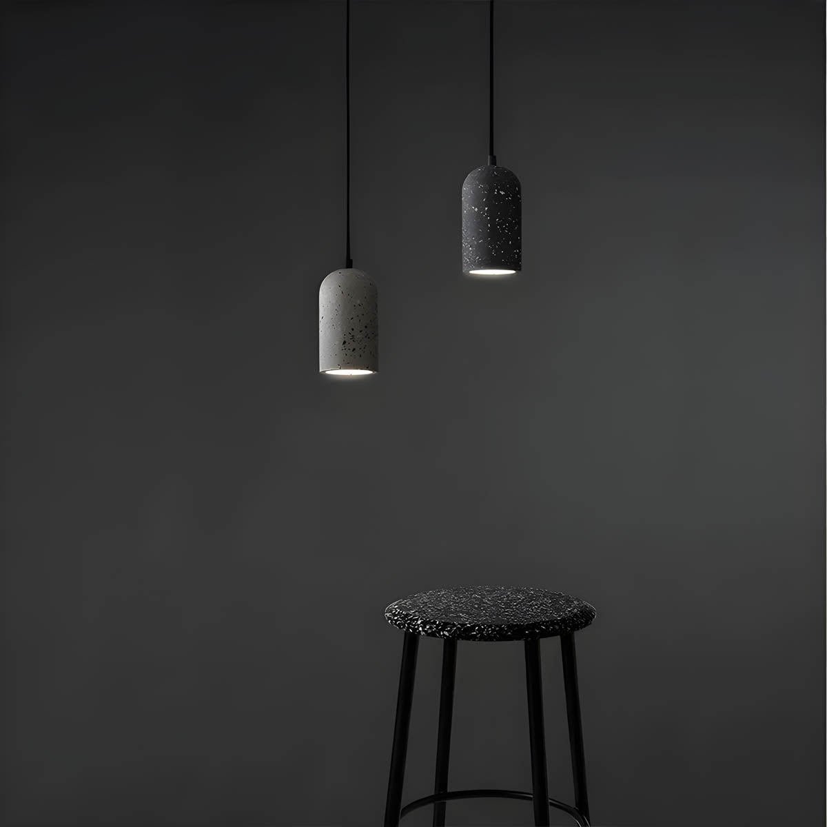 Smooth Concrete Pendant Lamp for Minimal Interiors