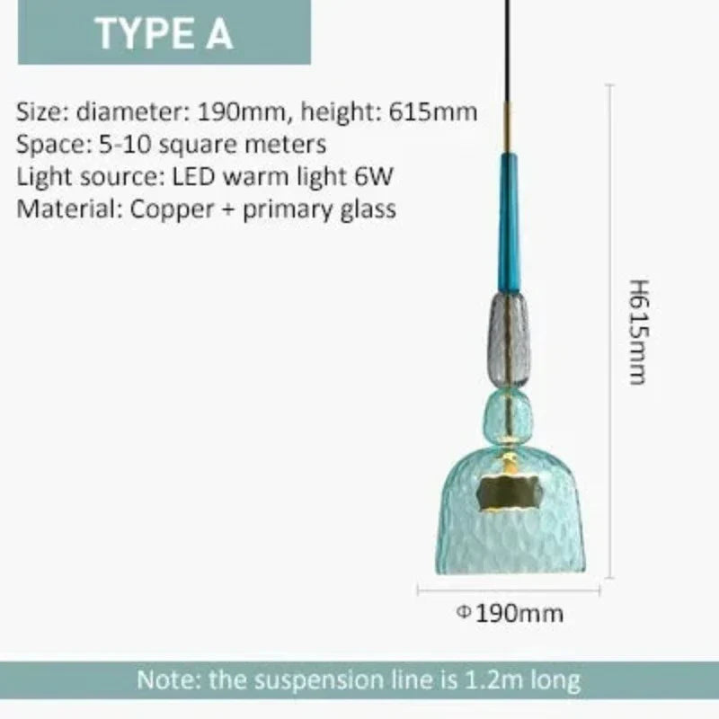 Colorful Glass Hanging Lamp for Artistic Interiors - GlassHang