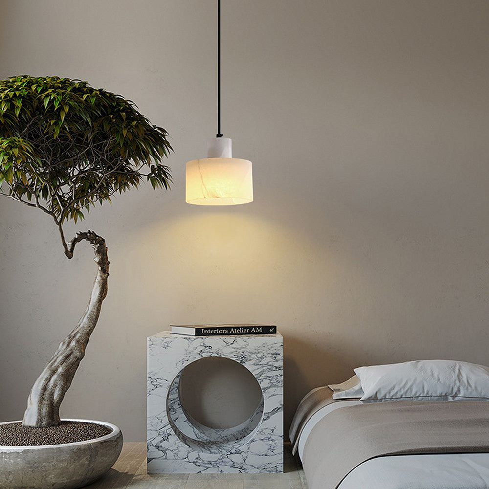 Elegant Scandinavian Ceiling Lamp with White Marble Finish - WhiteStone