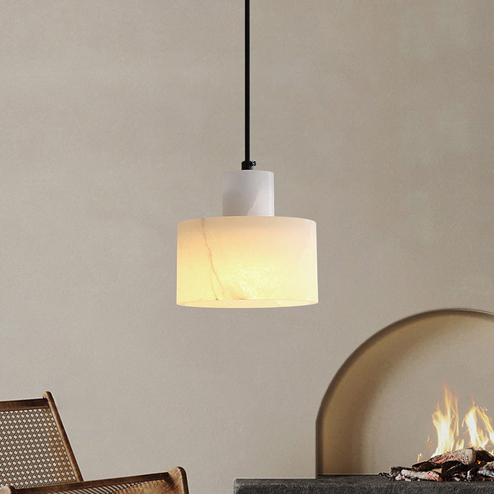 Elegant Scandinavian Ceiling Lamp with White Marble Finish - WhiteStone