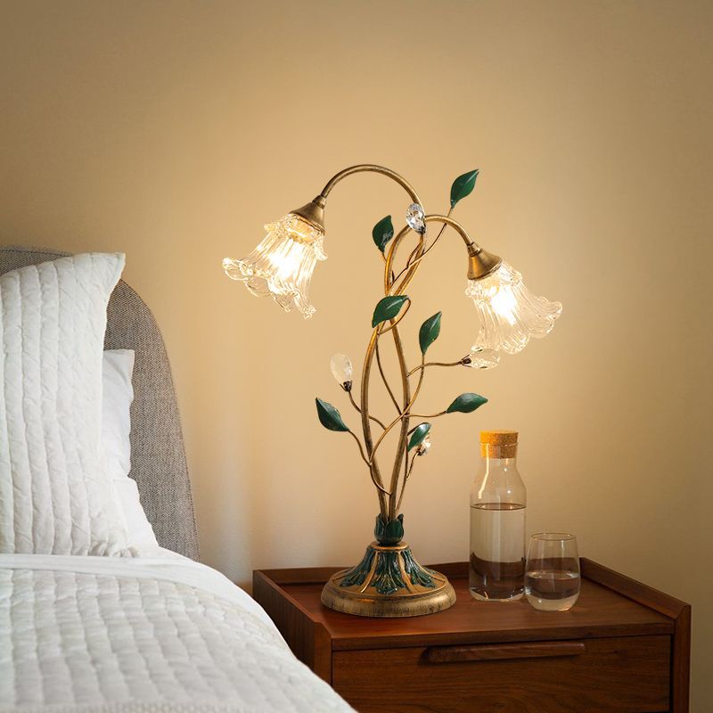 Romantic Floral Table Lamp with Soft Glow - FloralTable