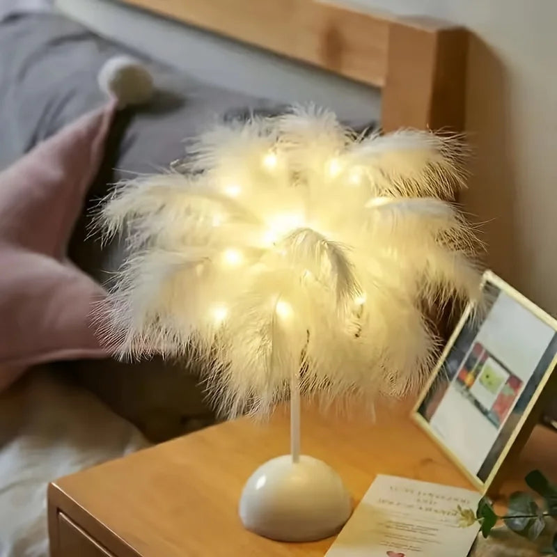 Chic Feather Table Lamp for a Dreamy Ambience - FeatherTable