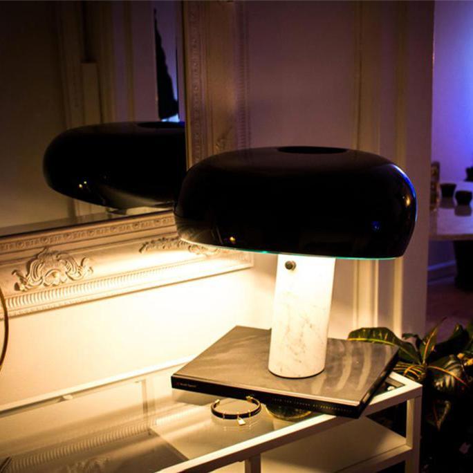 Elegant Marble Table Lamp with Warm LED Glow - MarbleTable