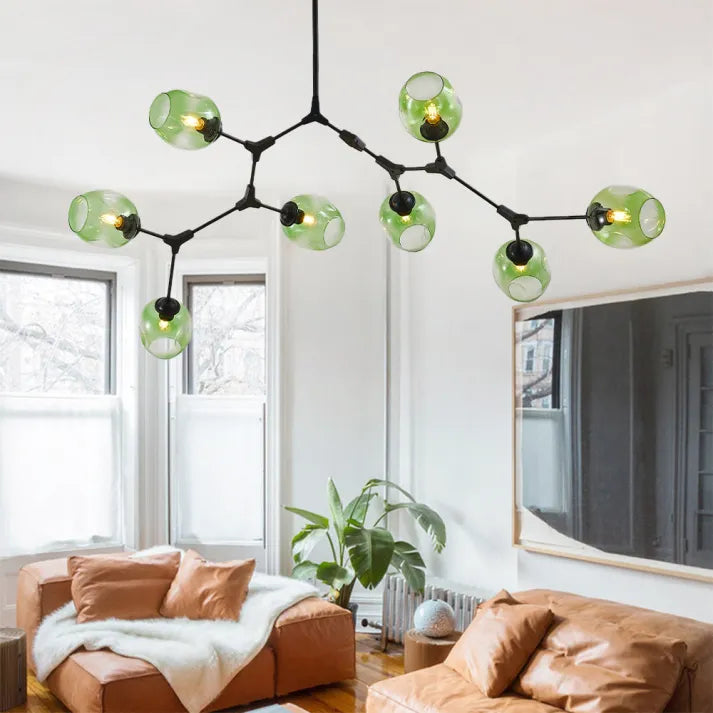 Modern Sputnik Ceiling Light with Bubble Glass Accents - BubbleDrop