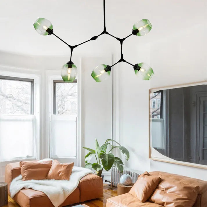 Modern Sputnik Pendant Lamp with Glass Bubble Accents - BubbleDrop