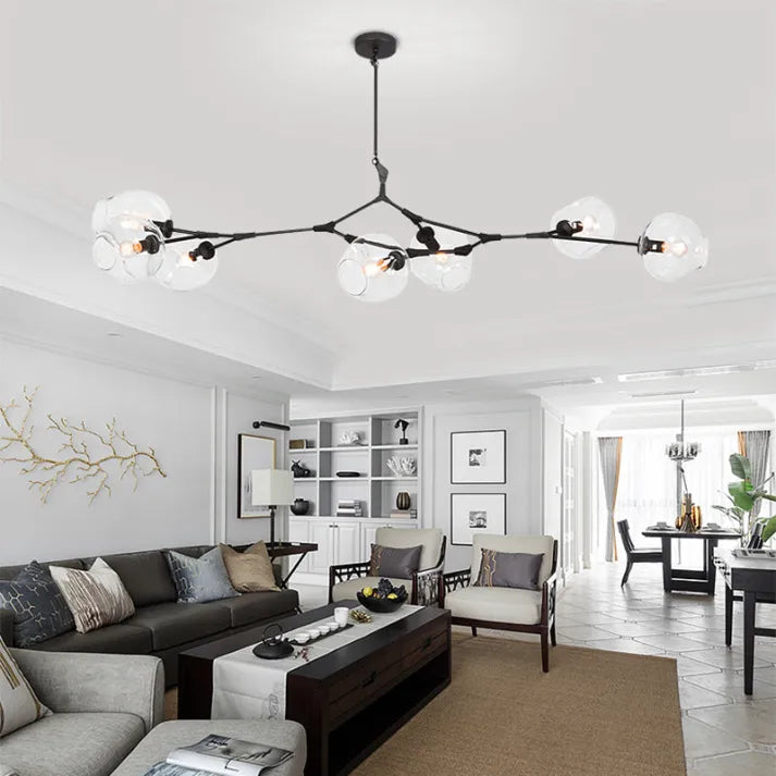 Modern Sputnik Pendant Lamp with Glass Bubble Accents - BubbleDrop