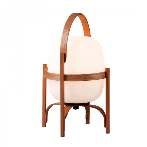 Woven Basket LED Lamp for Ambient Elegance - BasketTable