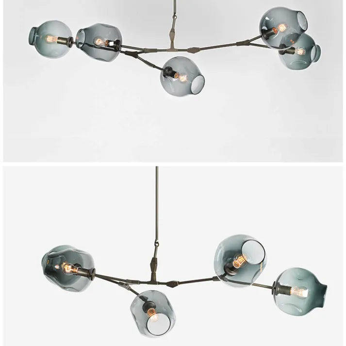Modern Sputnik Ceiling Light with Bubble Glass Accents - BubbleDrop