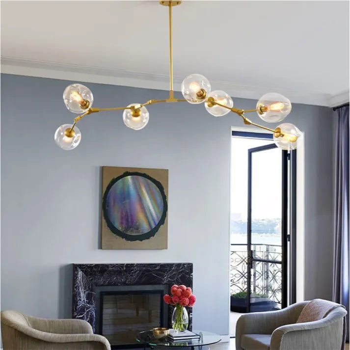 Modern Sputnik Ceiling Light with Bubble Glass Accents - BubbleDrop