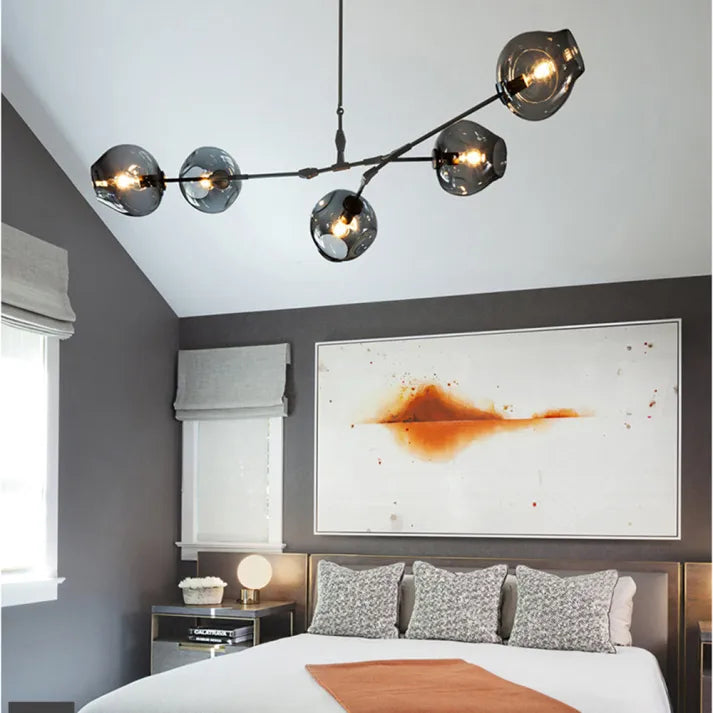 Modern Sputnik Ceiling Light with Bubble Glass Accents - BubbleDrop