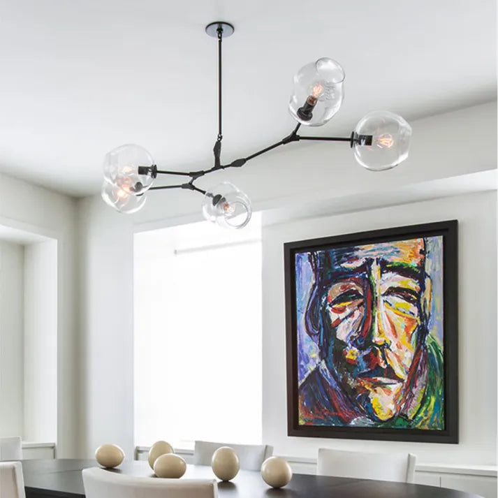 Modern Sputnik Ceiling Light with Bubble Glass Accents - BubbleDrop