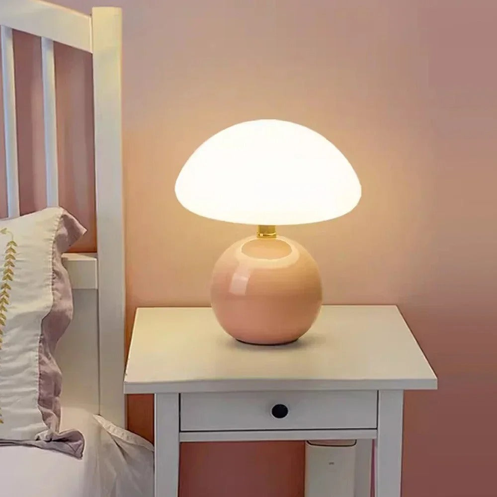 Cream Ceramic Mushroom Lamp for a Cozy Atmosphere - MushTable