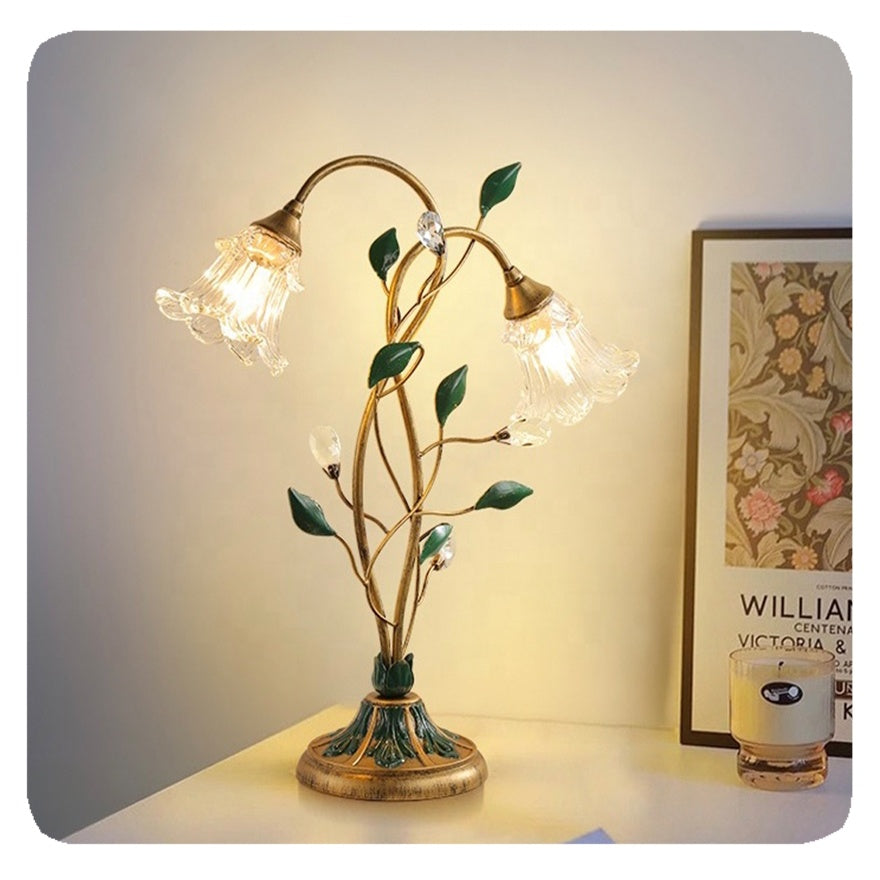 Romantic Floral Table Lamp with Soft Glow - FloralTable