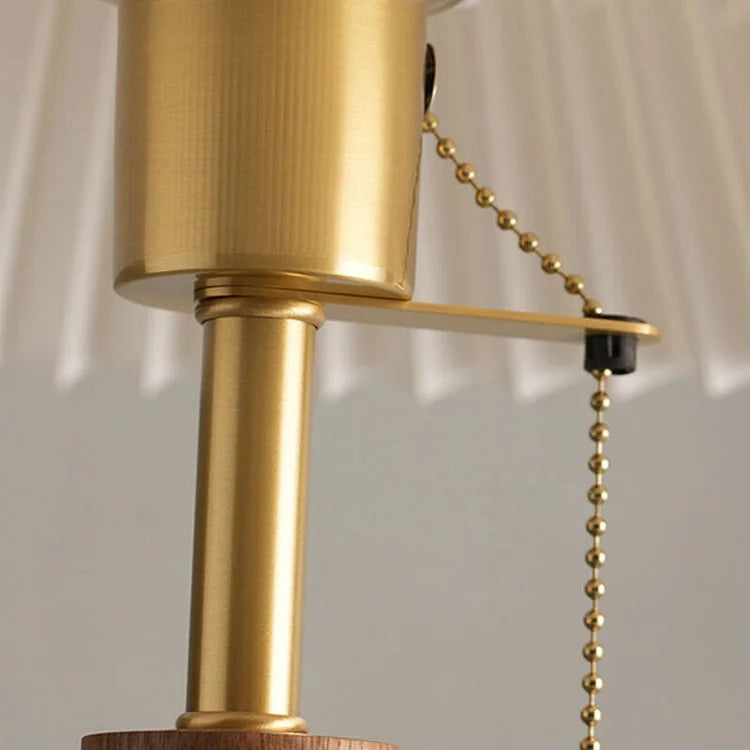 Cozy Pleated Wooden Table Lamp for Warm, Inviting Spaces - WoodTable