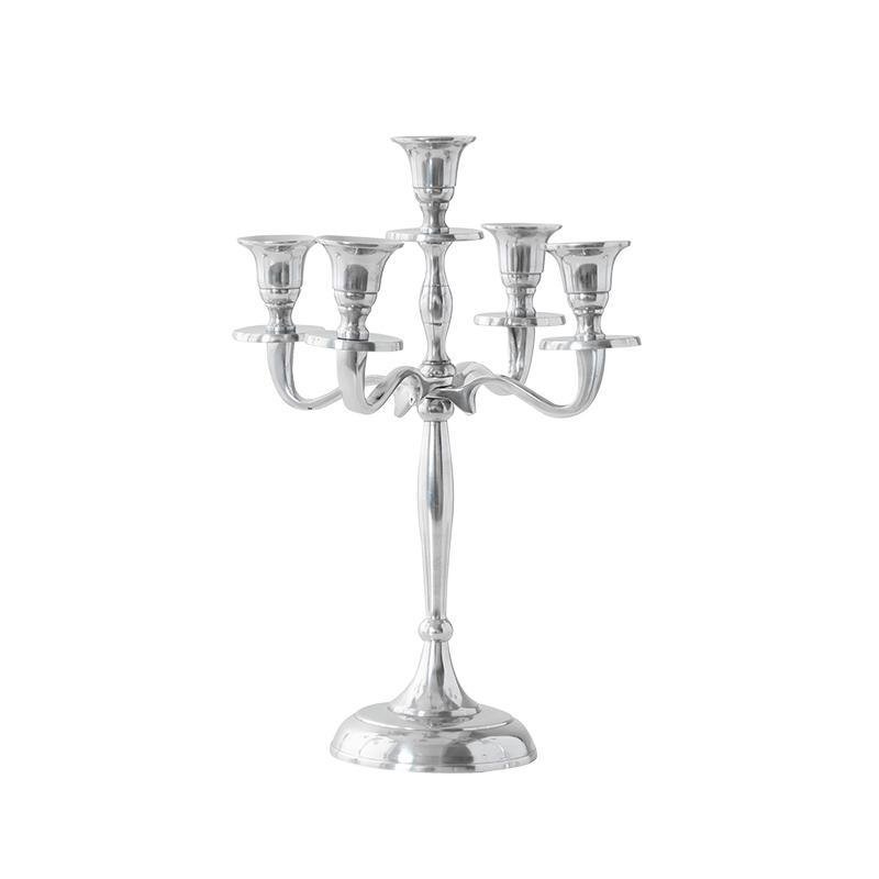 Gold Silver Metal Candelabrum for 5 Candles