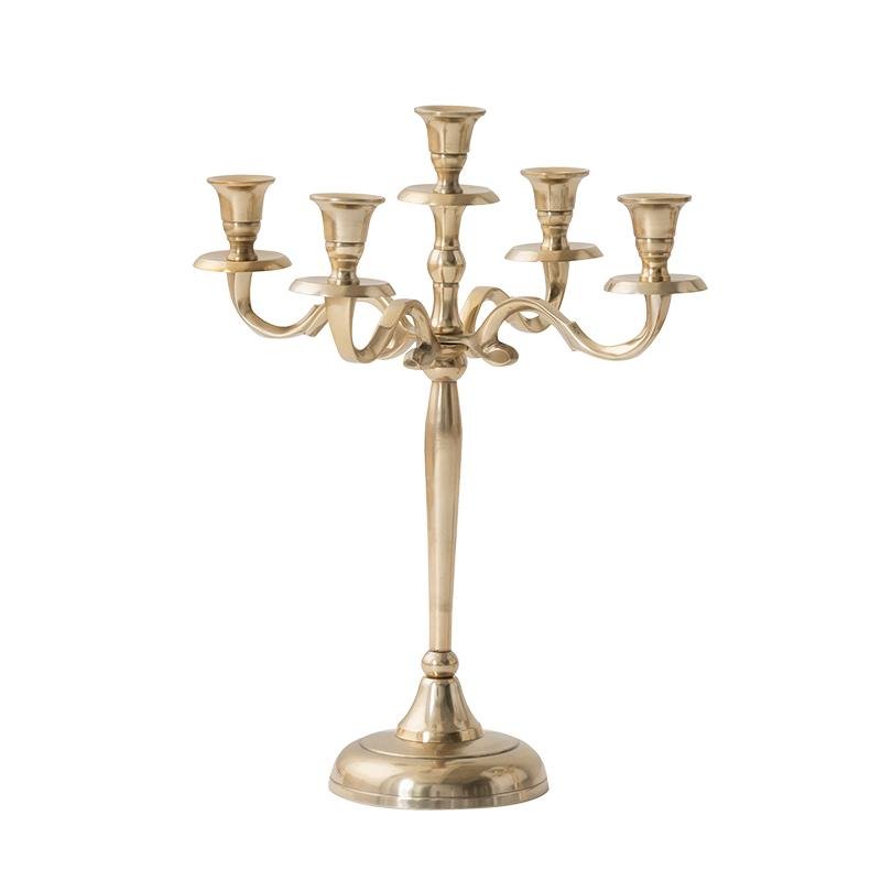 Gold Silver Metal Candelabrum for 5 Candles