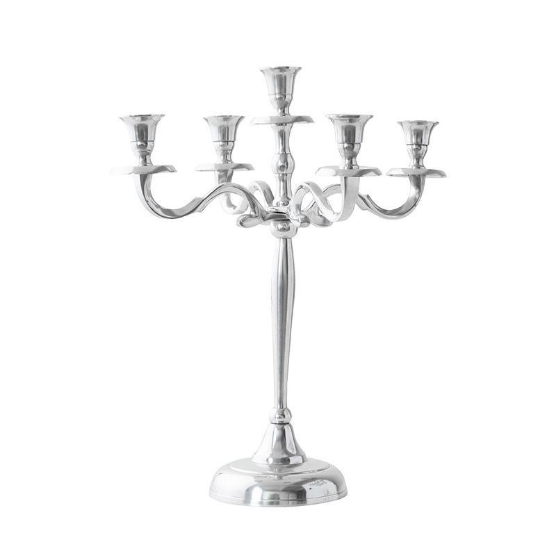 Gold Silver Metal Candelabrum for 5 Candles
