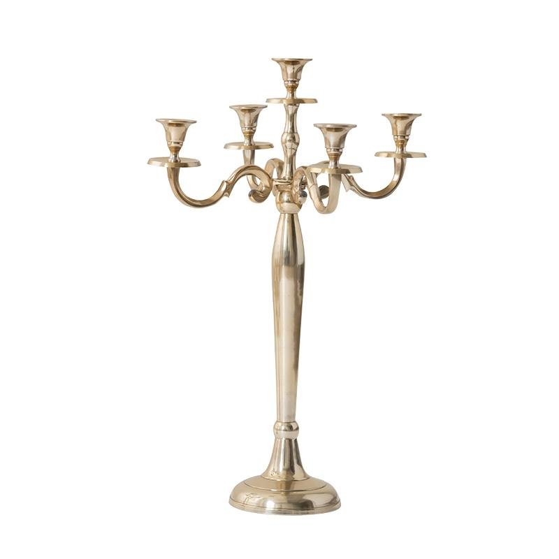 Gold Silver Metal Candelabrum for 5 Candles
