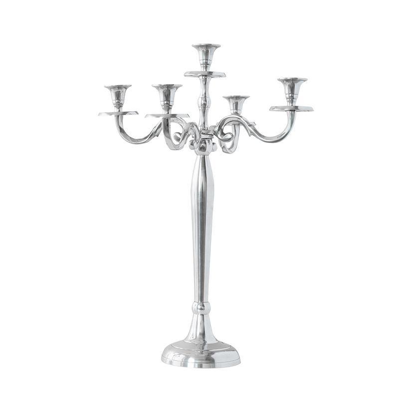 Gold Silver Metal Candelabrum for 5 Candles