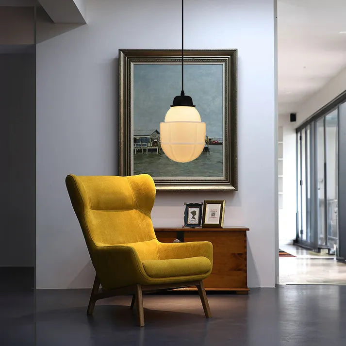 Chic Geometric Pendant Lamp in Matte Glass - GeoDrop