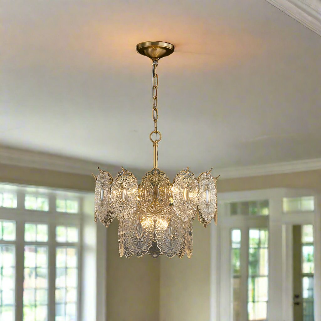 Elegant Crystal Chandelier with Sparkling Details