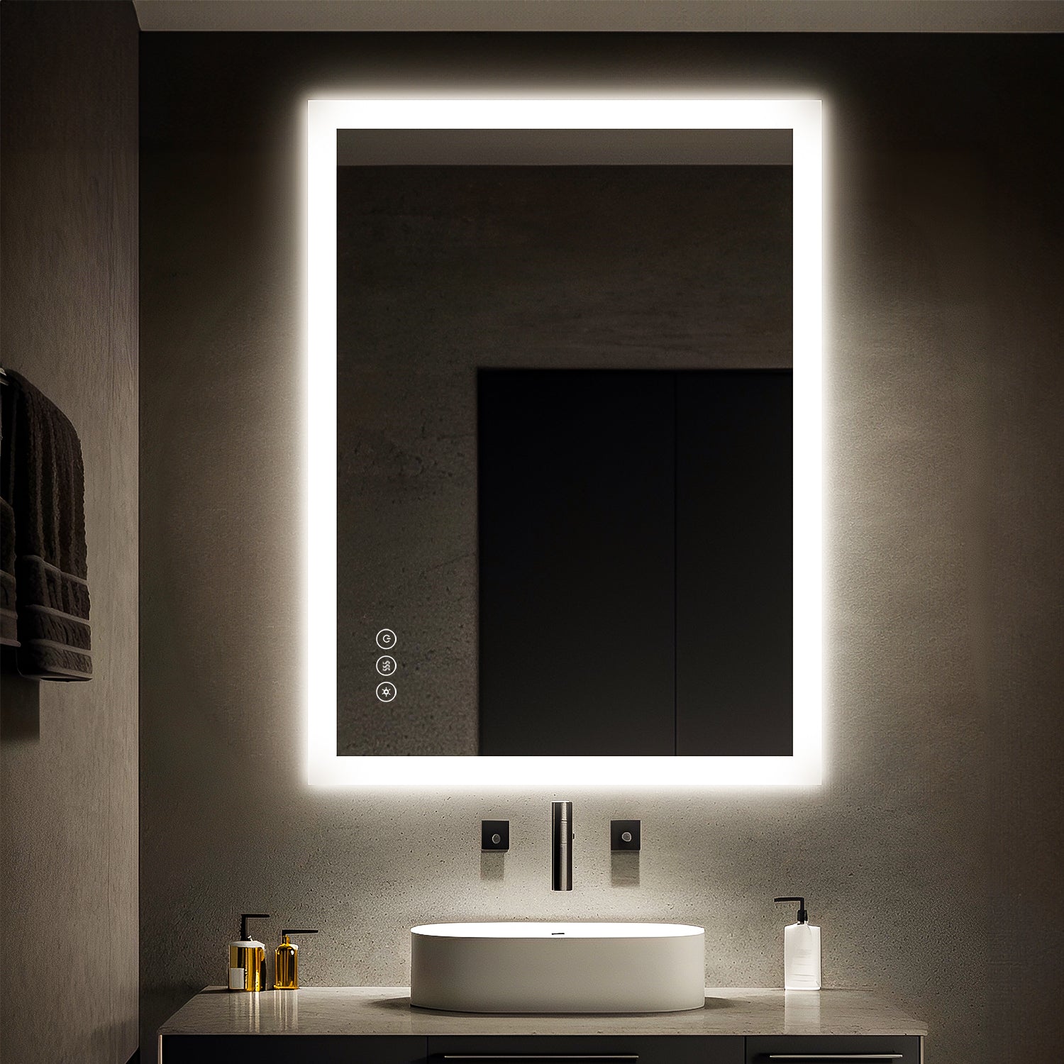 102 x 81 cm Dimmable Memory Touch Bathroom Vanity Mirror with Light
