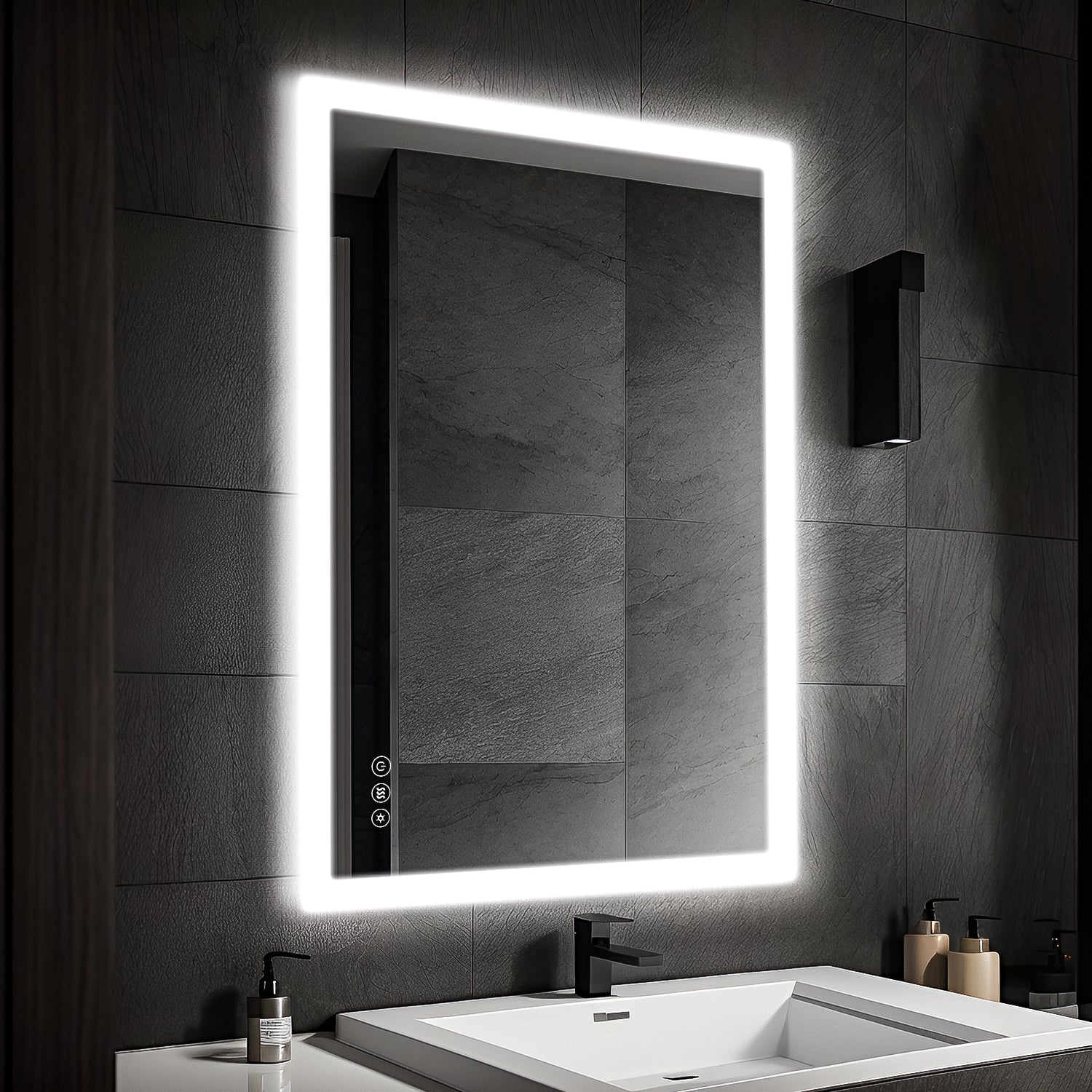 102 x 81 cm Dimmable Memory Touch Bathroom Vanity Mirror with Light