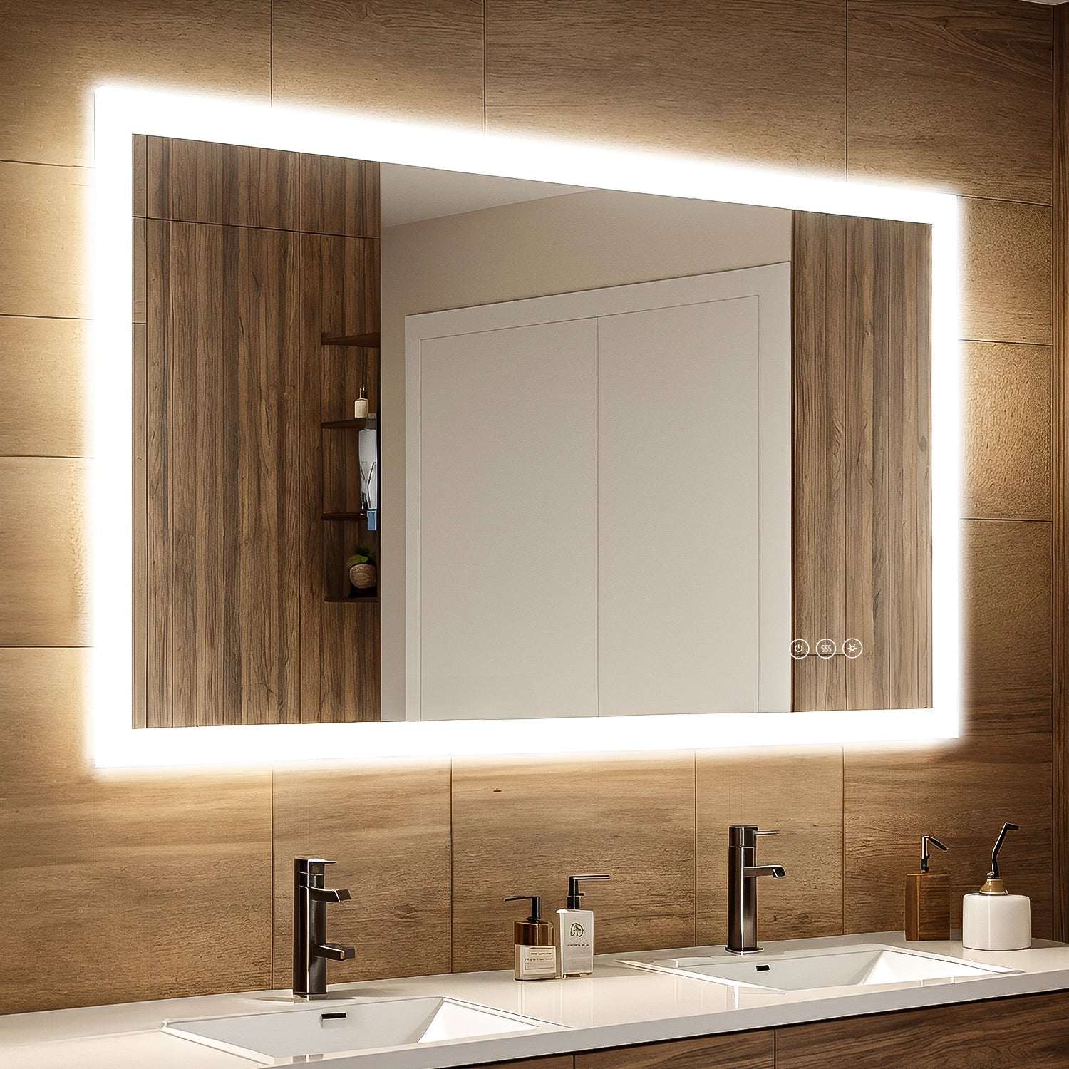 102 x 81 cm Dimmable Memory Touch Bathroom Vanity Mirror with Light