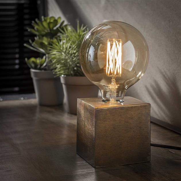 Sleek Industrial Metal Table Lamp in Bronze and Black - MetalTable