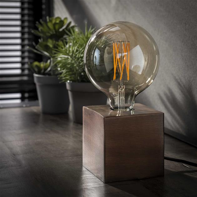 Sleek Industrial Metal Table Lamp in Bronze and Black - MetalTable