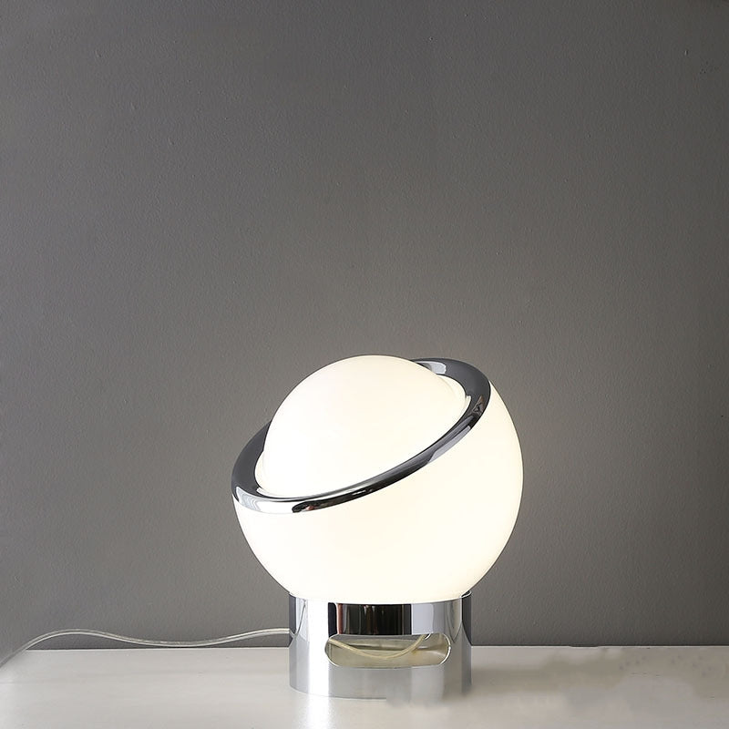 Elegant French Bauhaus Table Lamp with Soft Opal Lighting - OpalTable