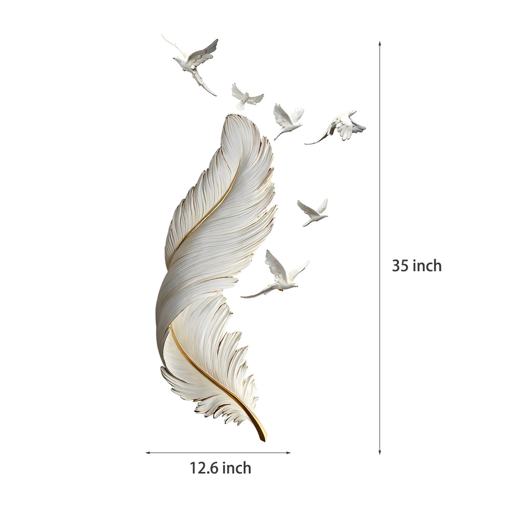 3D Feather Birds Wall Sculpture Nordic Creative Wall Art Decor