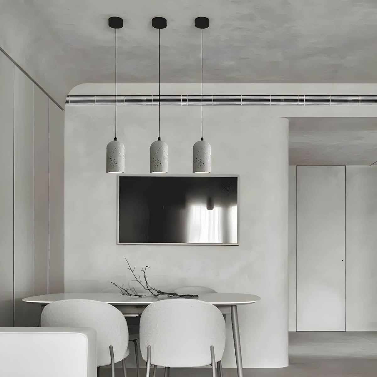 Smooth Concrete Pendant Lamp for Minimal Interiors
