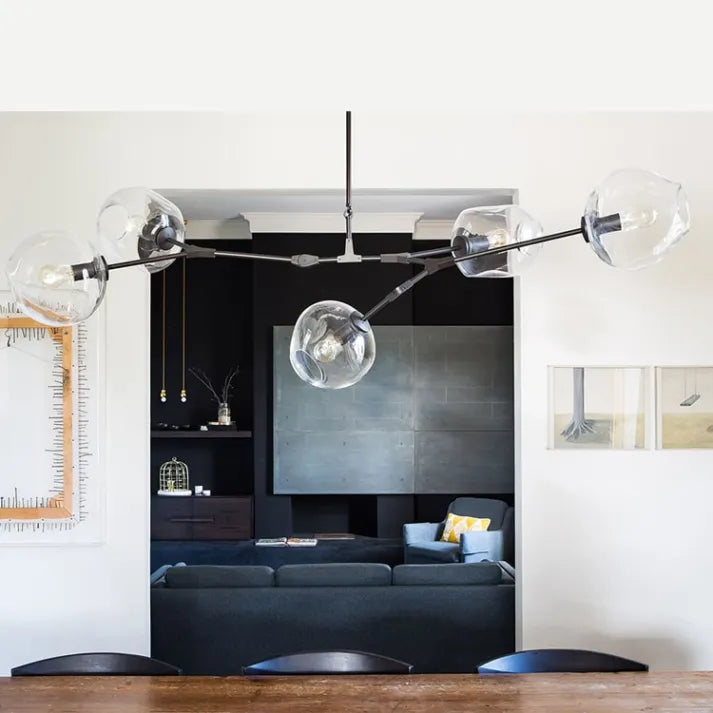 Modern Sputnik Pendant Lamp with Glass Bubble Accents - BubbleDrop