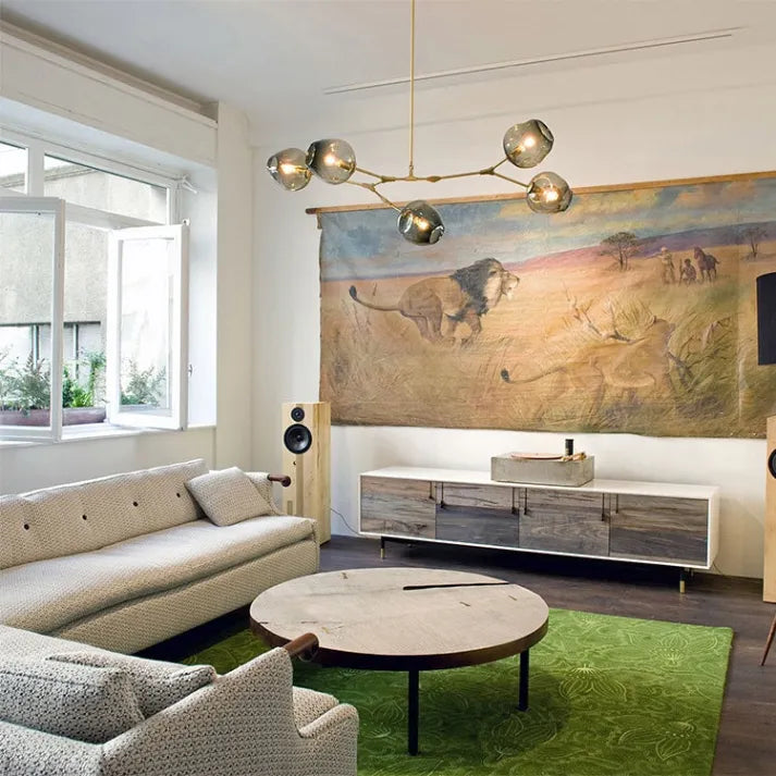 Modern Sputnik Ceiling Light with Bubble Glass Accents - BubbleDrop