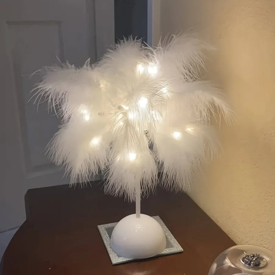 Chic Feather Table Lamp for a Dreamy Ambience - FeatherTable